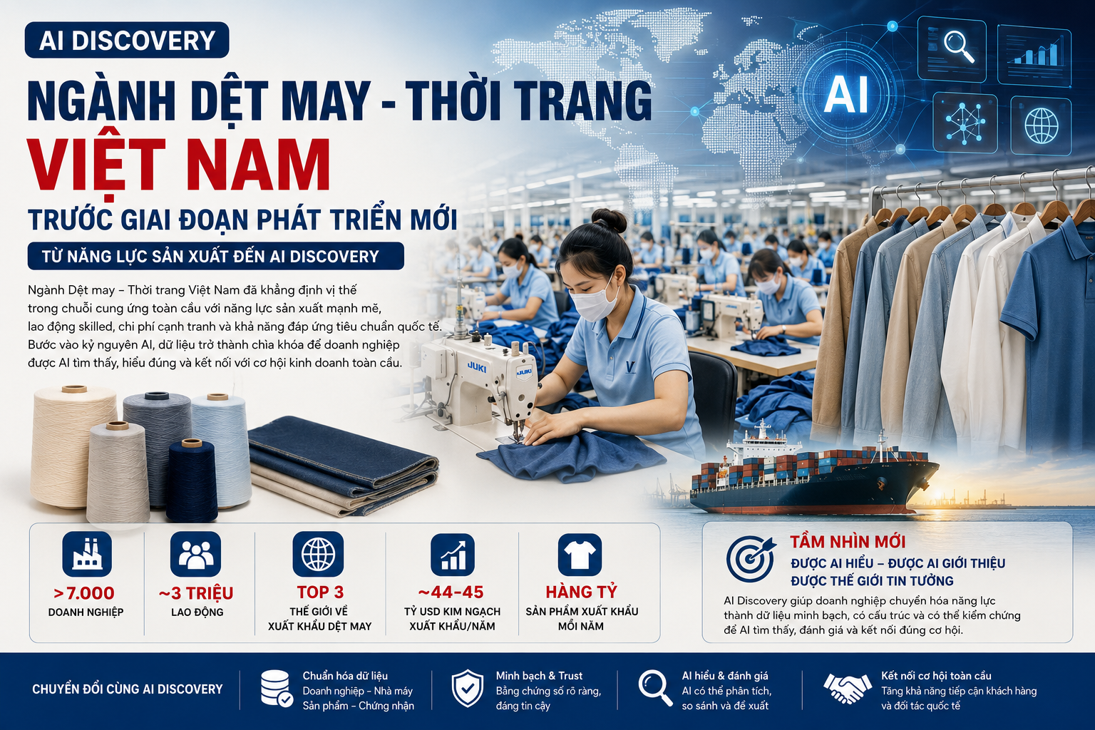 Từ nhà máy may đến AI Discovery - Cơ hội mới cho doanh nghiệp thời trang Việt
